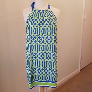 Mud Pie Women Green n Blue Off the Shoulder  Dress